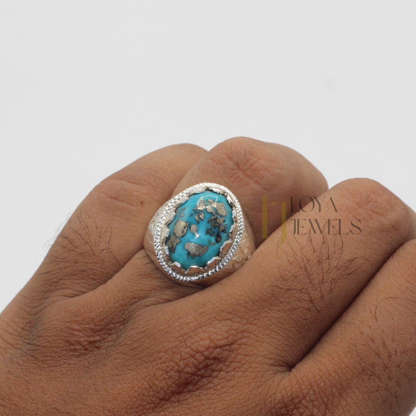 Natural Shajri Feroza Turquoise Ring