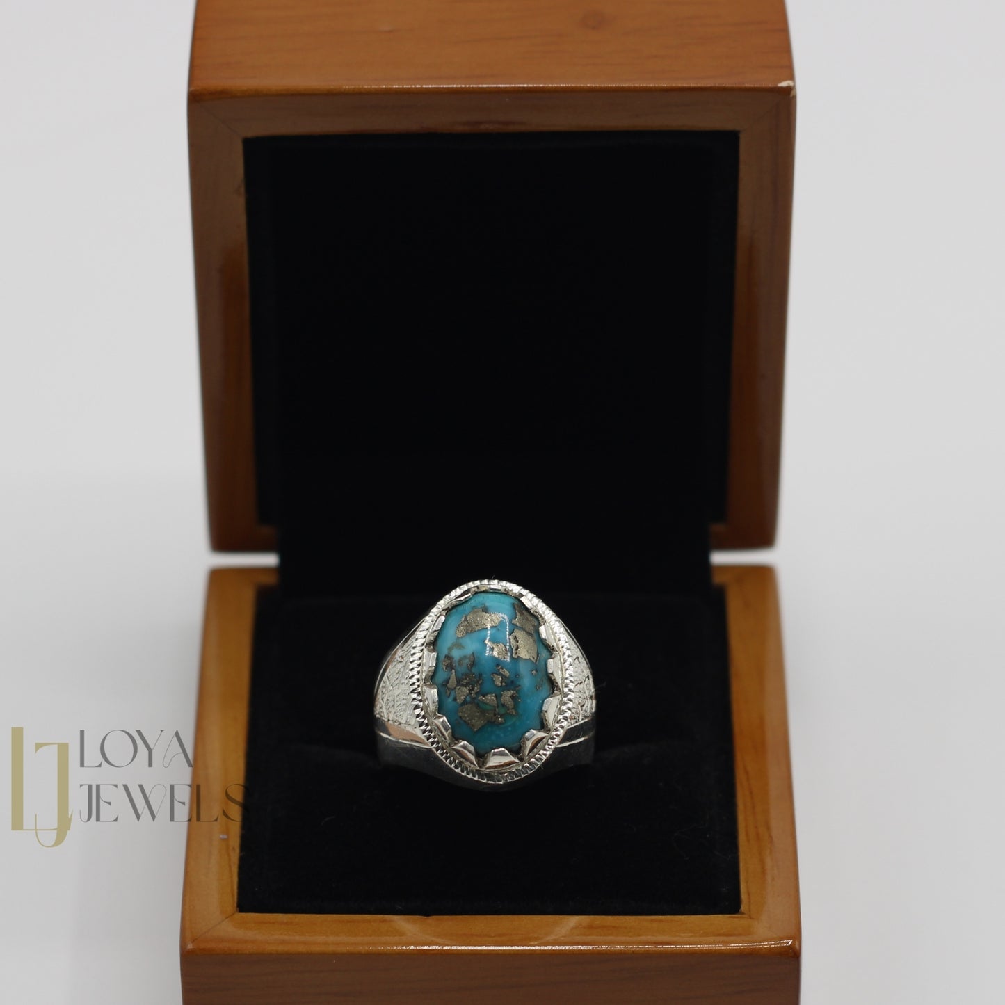 Natural Shajri Feroza Turquoise Ring