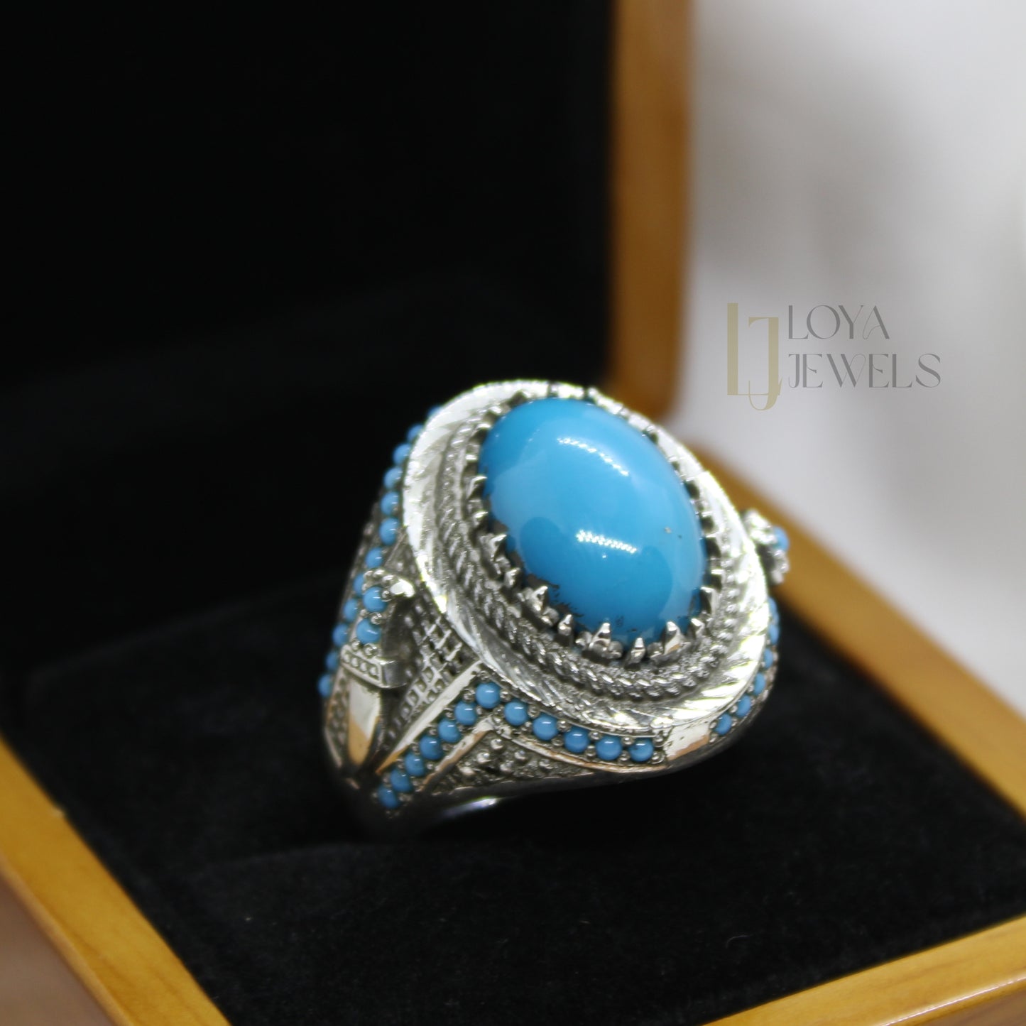 Natural Neshapuri Feroza Turquoise Ring