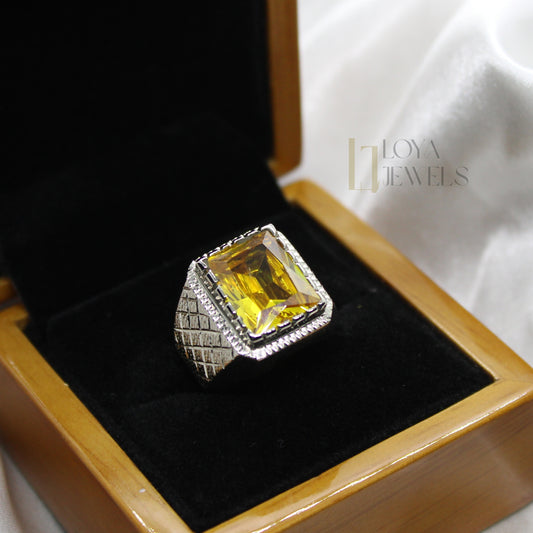 Yellow Zircon Ring