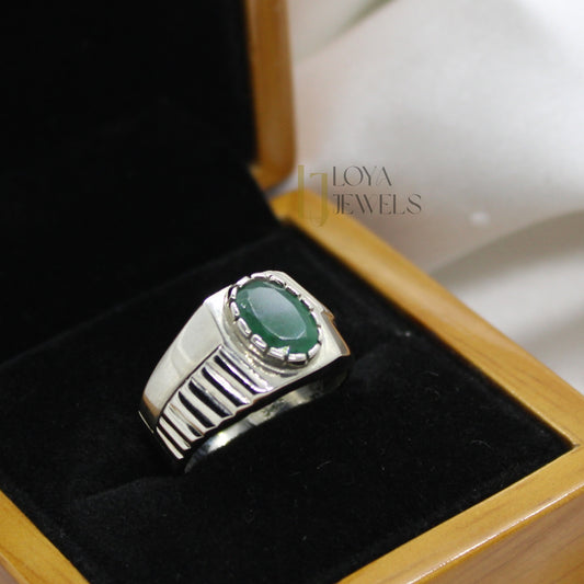 Natural Green Emerald Panna Ring