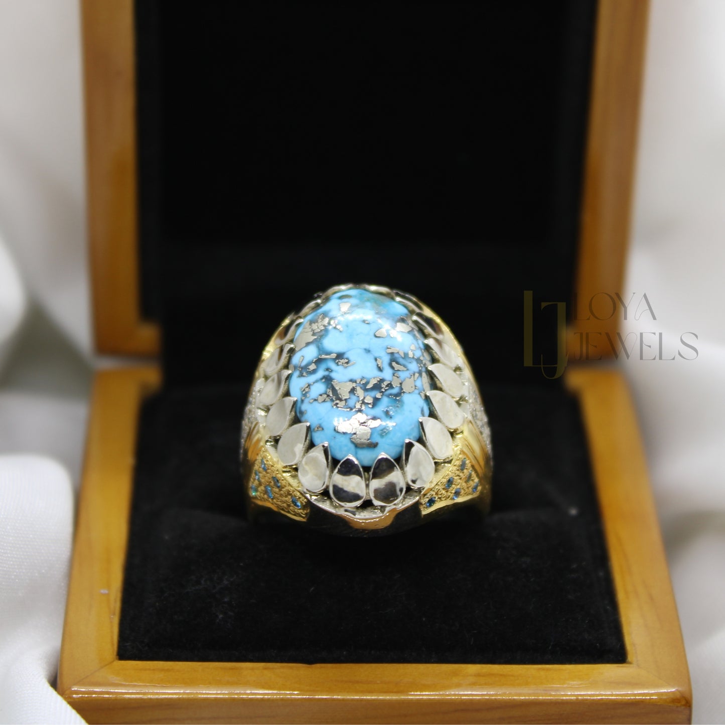 Natural Shajri Feroza Turquoise Ring