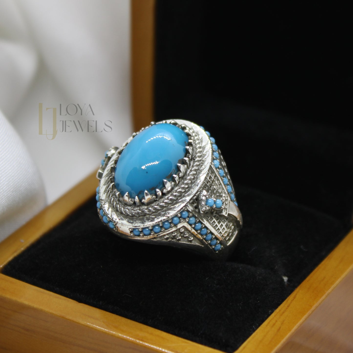 Natural Neshapuri Feroza Turquoise Ring