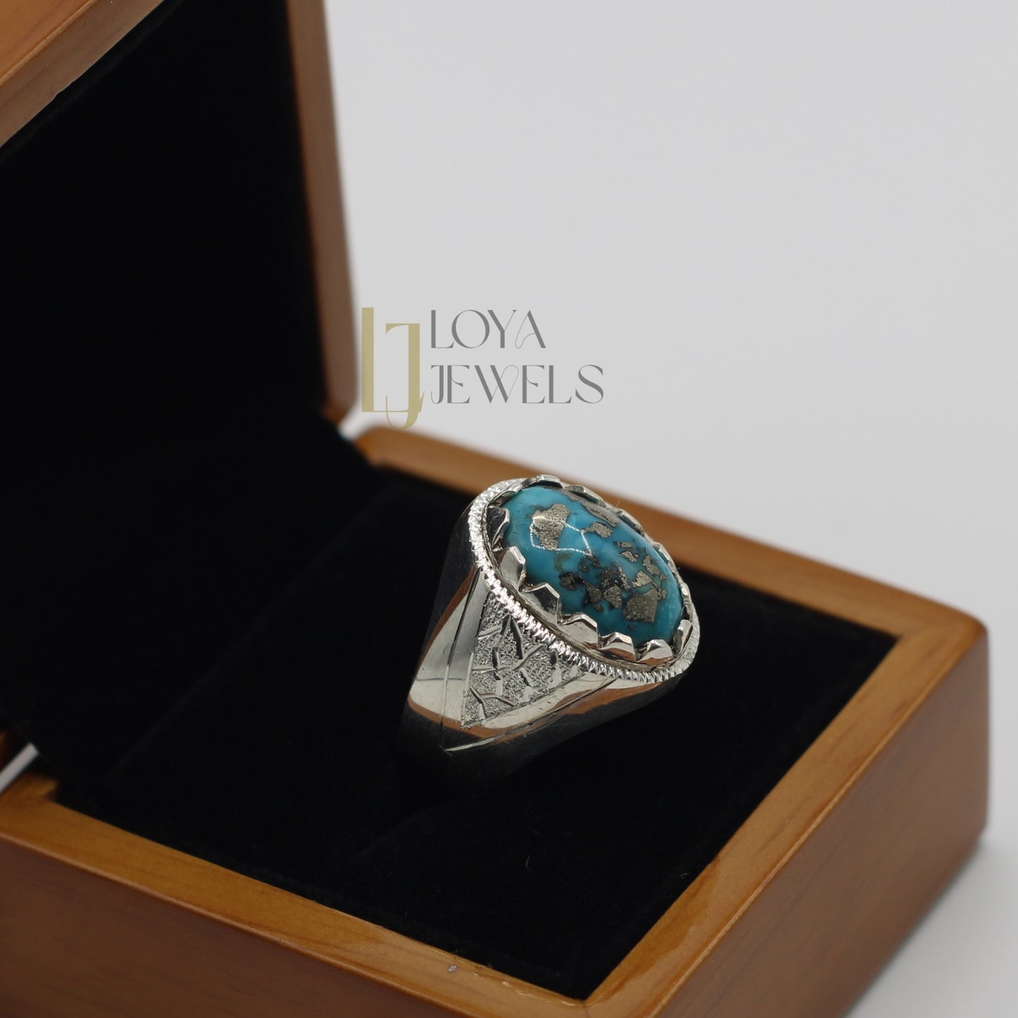 Natural Shajri Feroza Turquoise Ring