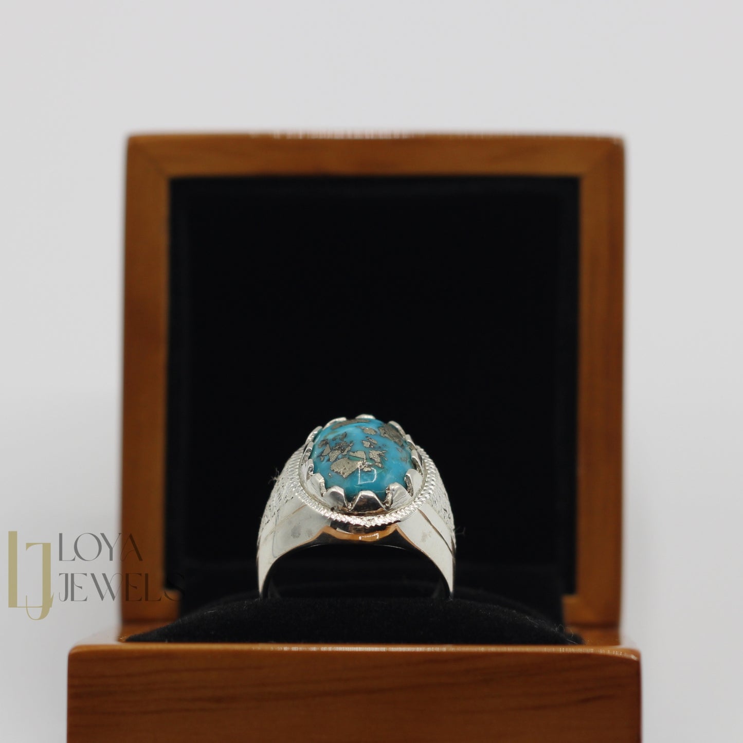 Natural Shajri Feroza Turquoise Ring