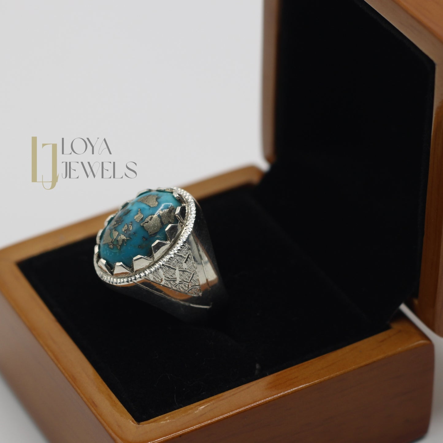 Natural Shajri Feroza Turquoise Ring