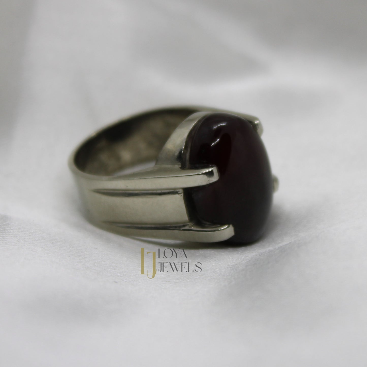 Natural Black Aqeeq Agate Ring