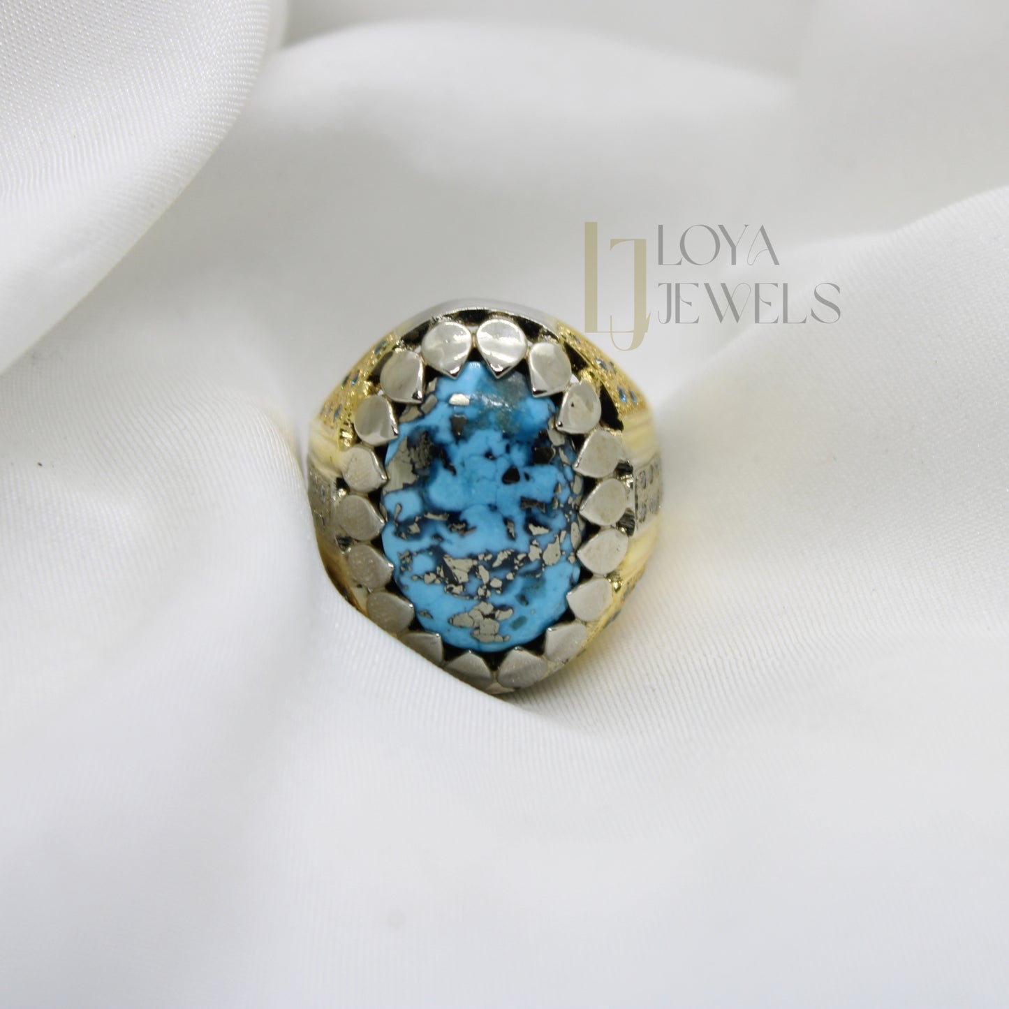 Natural Shajri Feroza Turquoise Ring