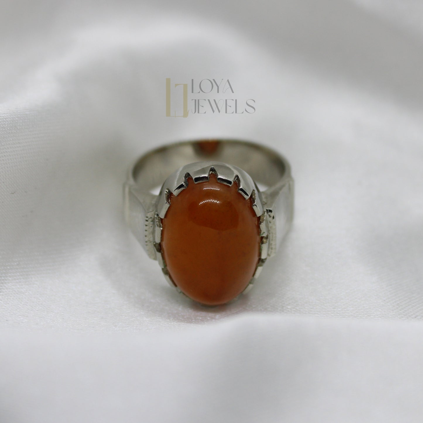 Natural Brown Aqeeq Agate Ring