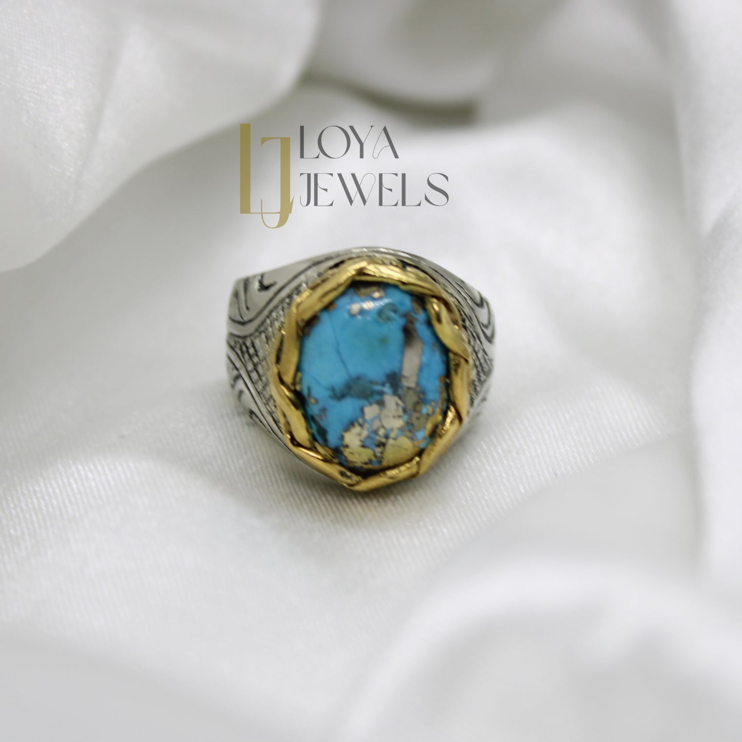 Natural Shajri Feroza Turquoise Ring