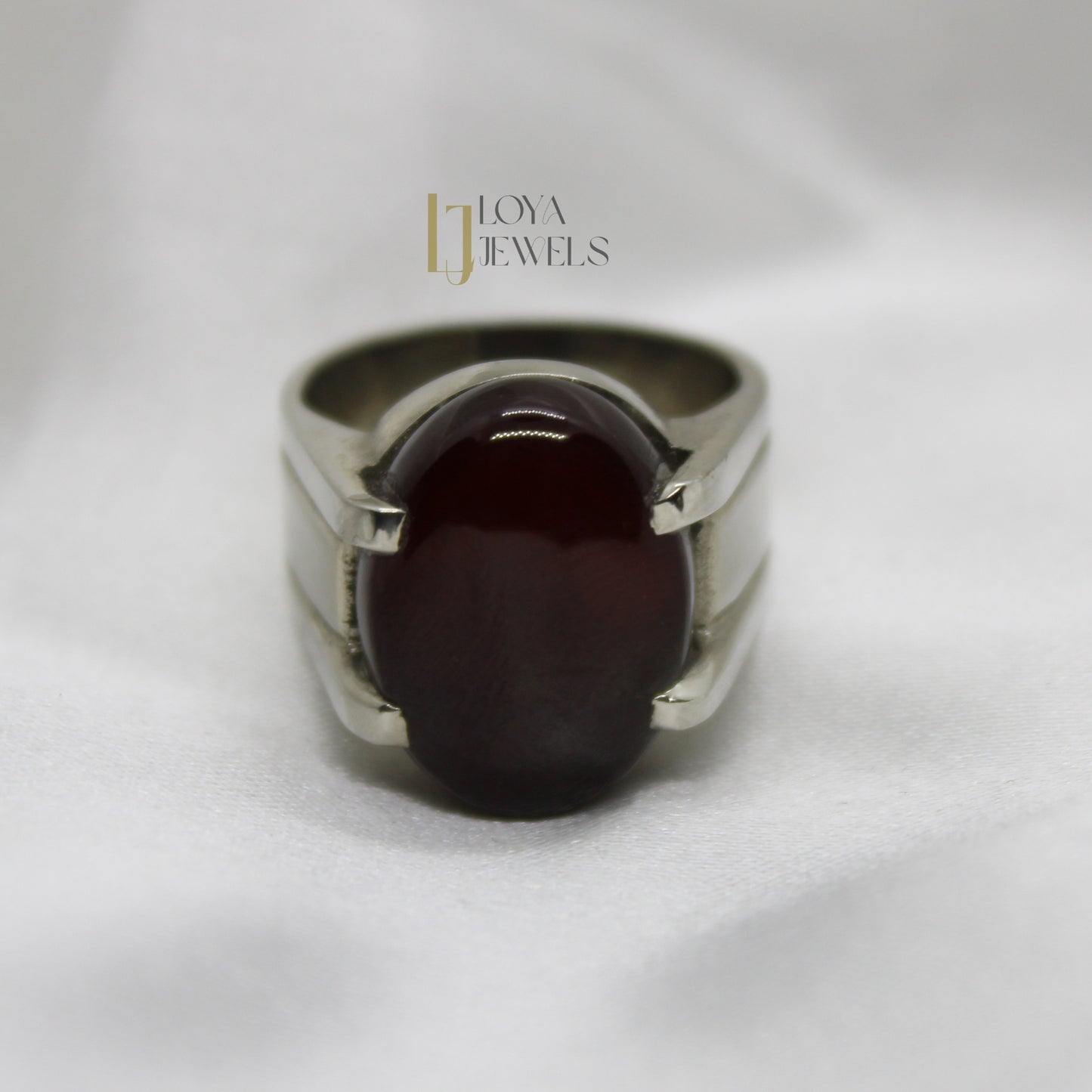 Natural Black Aqeeq Agate Ring