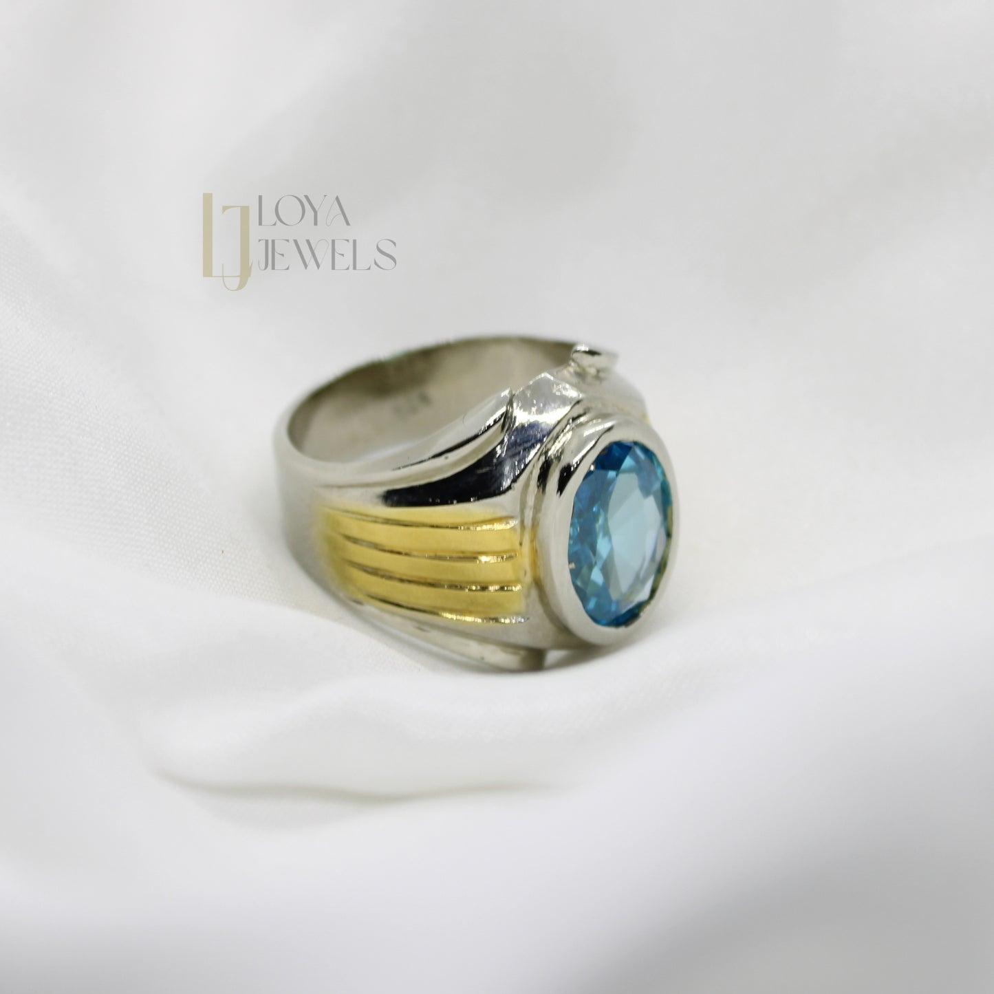 Natural Blue Topaz Ring